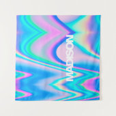 ホログラフィパーソナライズされたック波に名前を付ける タペストリー (正面)