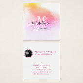 ホログラフィピンクと金ゴールドフォトカード (正面&裏面)