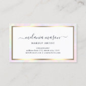 ホログラフィフェイクックおよび金ゴールドエレガント美しいガーリー 名刺 (裏面)