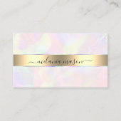 ホログラフィフェイクックおよび金ゴールドエレガント美しいガーリー 名刺 (正面)