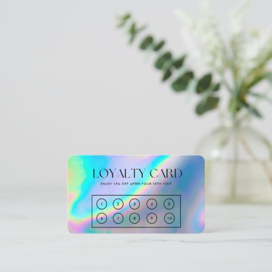 ホログラフィフェイクックエレガントロイヤリティカード 名刺 (スタンド正面)