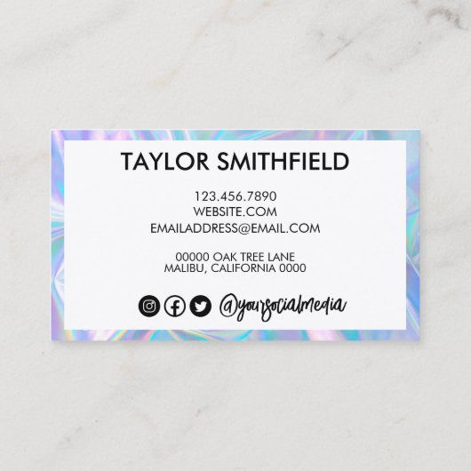 ホログラフィフェイクックカスタム名刺 名刺 (裏面)