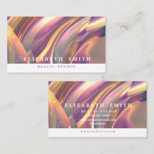 ホログラフィフェイクックカメレオンネオン名刺 名刺 (正面/裏面)