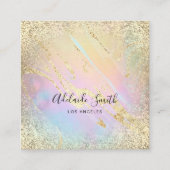 ホログラフィフェイクックグリッターエレガントデザイン スクエア名刺 (正面)