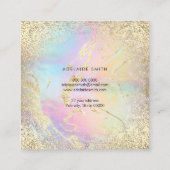 ホログラフィフェイクックグリッターエレガントデザイン スクエア名刺 (裏面)
