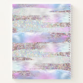 ホログラフィフェイクックグリッターブラシストロークグラデーション真珠 ノートブック (裏面)