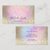 ホログラフィフェイクックグリッター流体大理石 名刺 (正面/裏面)