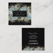 ホログラフィフェイクックグリッター美容師 スクエア名刺 (正面/裏面)