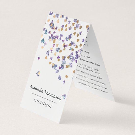 ホログラフィフェイクックハートグリッター 名刺 (正面)