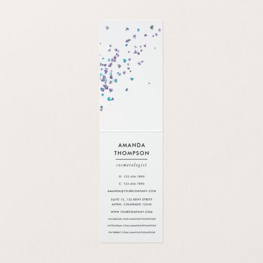 ホログラフィフェイクックハートグリッター 名刺 (内部フラット)