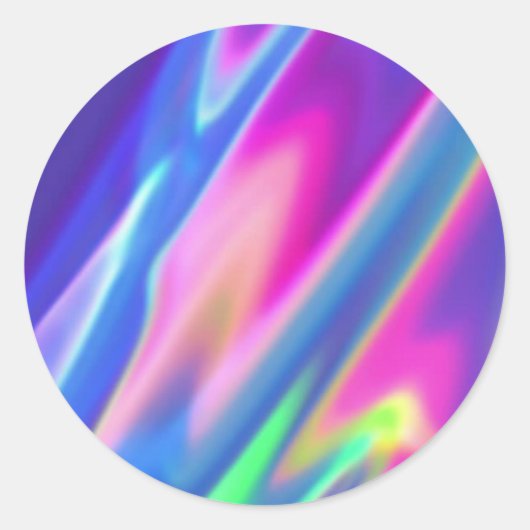 ホログラフィフェイクックピンクパープルカスタムトレンディー ラウンドシール (正面)