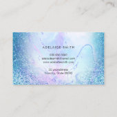 ホログラフィフェイクックブルーグリッター大理石 名刺 (裏面)