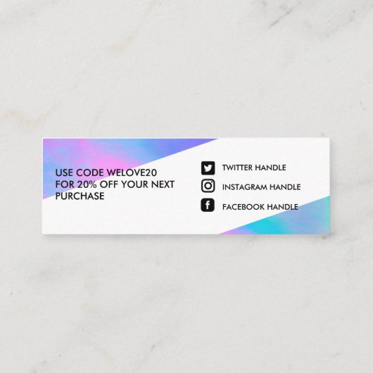 ホログラフィフェイクックミニ名刺 スキニー名刺 (裏面)