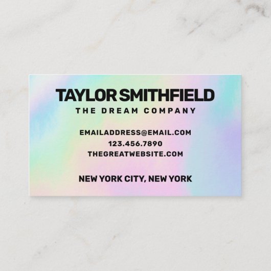 ホログラフィフェイクックレインボービジネスサンキューカスタム 名刺 (裏面)