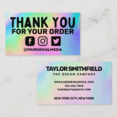 ホログラフィフェイクックレインボービジネスサンキューカスタム 名刺 (正面/裏面)