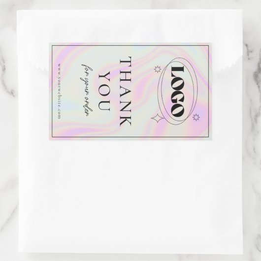 ホログラフィフェイクック事業ロゴボックスシールシール 長方形シール (バッグ)