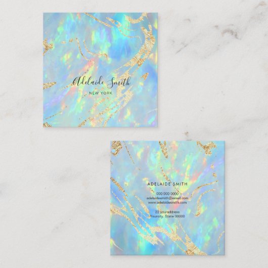 ホログラフィフェイクック光学宝石 スクエア名刺 (正面/裏面)