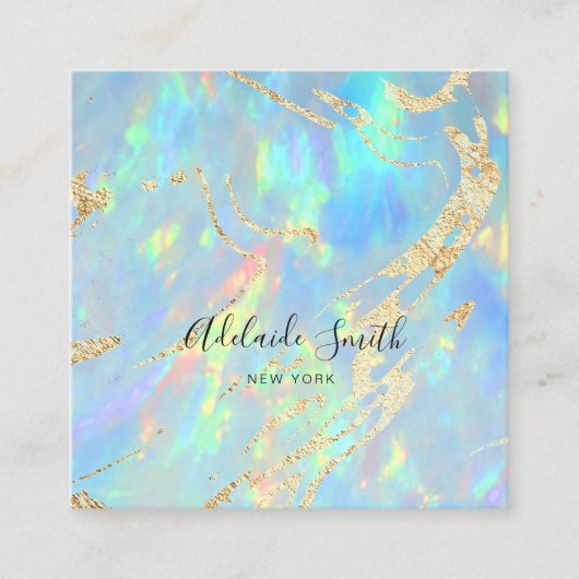ホログラフィフェイクック光学宝石 スクエア名刺 (正面)