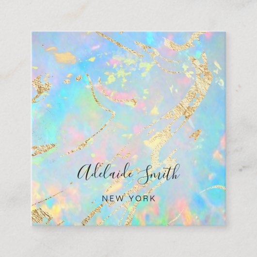 ホログラフィフェイクック光学石のテクスチャ背景 スクエア名刺 (正面)