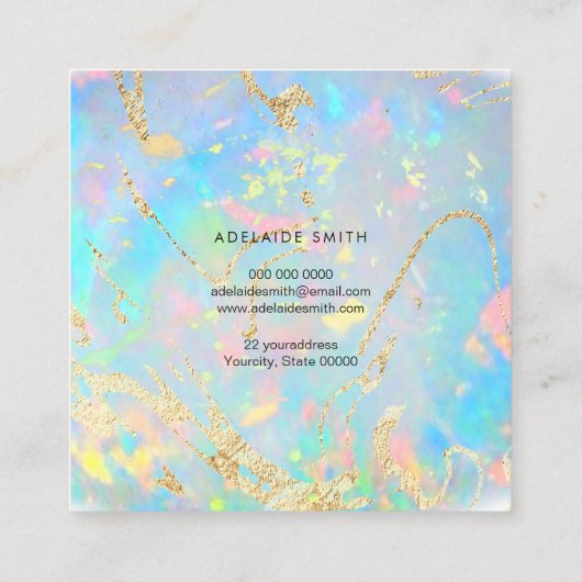 ホログラフィフェイクック光学石のテクスチャ背景 スクエア名刺 (裏面)