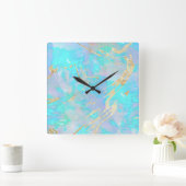 ホログラフィフェイクック光学 スクエア壁時計 (ホーム)