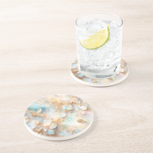 ホログラフィフェイクック光月石金ゴールド蝶 コースター (側面)