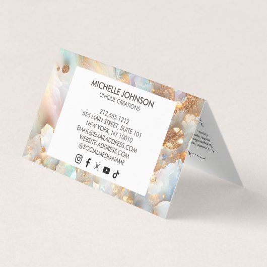 ホログラフィフェイクック光月石金ゴールド蝶 名刺 (裏面)