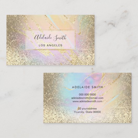ホログラフィフェイクック及びグリッター効果エレガント 名刺 (正面/裏面)