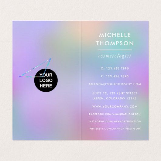 ホログラフィフェイクック名刺 名刺 (内部フラット)