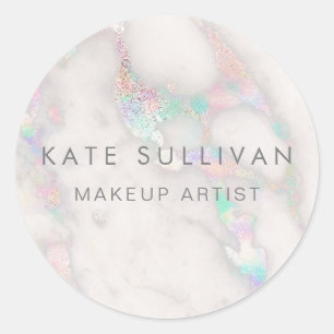 ホログラフィフェイクック大理石デザイン ラウンドシール