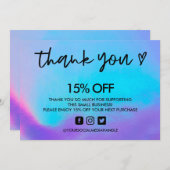 ホログラフィフェイクック感謝ハート 招待状 (正面/裏面)