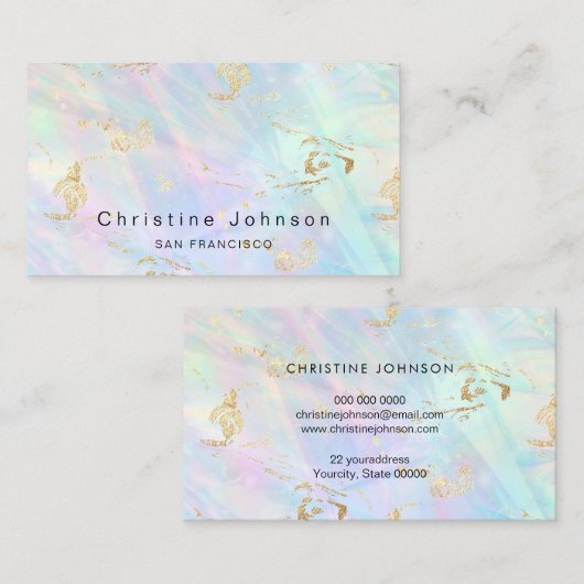 ホログラフィフェイクック抽象デザイン 名刺 (正面/裏面)
