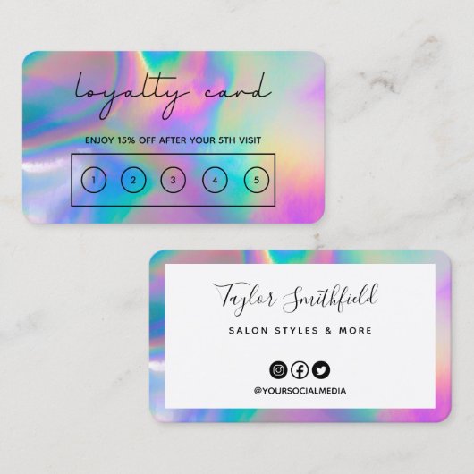 ホログラフィフェイクック書跡ロイヤリティカード 名刺 (正面/裏面)