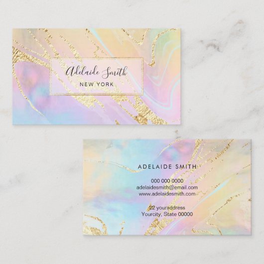 ホログラフィフェイクック背景フェイクグリッター 名刺 (正面/裏面)