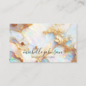 ホログラフィフェイクック虹彩色オパール結晶クリエイティブ 名刺 (正面)