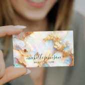 ホログラフィフェイクック虹彩色オパール結晶クリエイティブ 名刺