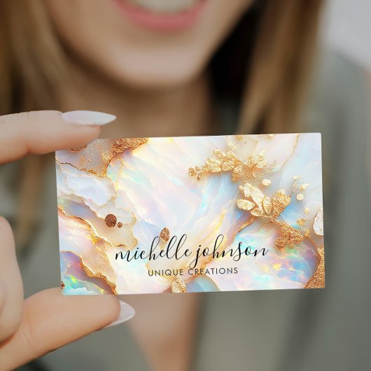 ホログラフィフェイクック虹彩色オパール結晶クリエイティブ 名刺