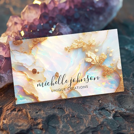 ホログラフィフェイクック虹彩色オパール結晶クリエイティブ 名刺