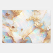ホログラフィフェイクック虹彩色オパール結晶ファンタジー ラッピングペーパーシート (正面)