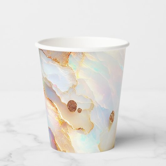 ホログラフィフェイクック虹彩色オパール結晶ファンタジー 紙コップ (正面)