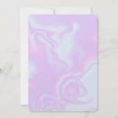 ホログラフィフェイクック虹彩色ユニコーンの皮膚組織 招待状 (裏面)