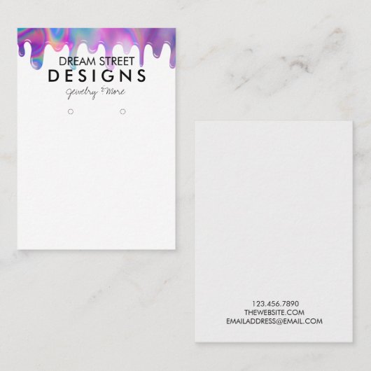 ホログラフィミニマルックドリップイヤリングディスプレイカード 名刺 (正面/裏面)