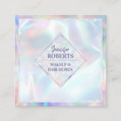 ホログラフィモダンスタイリッシュックモダンパステル スクエア名刺 (正面)