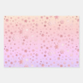 ホログラフィモダンックのクリスマススノーフレークパターン ラッピングペーパーシート (正面3)