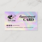 ホログラフィモダンックのヘアサロンロゴとソーシャルメディア 予約カード (裏面)