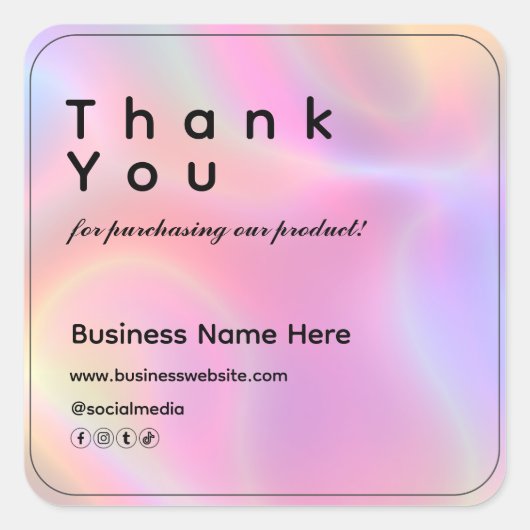 ホログラフィモダンックのミニマリスト スクエアシール (正面)