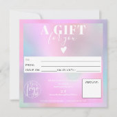 ホログラフィモダンックの四角いギフト証明書ロゴ (正面)