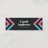 ホログラフィモダンックの黒い美容師のシザー スキニー名刺 (裏面)