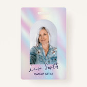 ホログラフィモダンックエステティシャンフォト美しいサロン バッジ (正面)