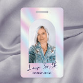 ホログラフィモダンックエステティシャンフォト美しいサロン バッジ